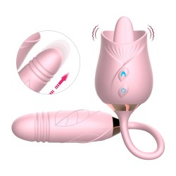 2022 Pink Rose Toy Licking Rose Toy with Dildo