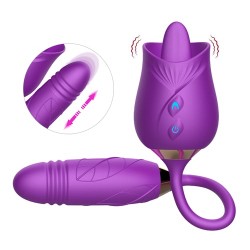 2022 Purple Rose Toy Licking Rose Toy with Dildo