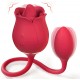Red Rose Toy Tongue Licking Vibrator with Vibrating Egg
