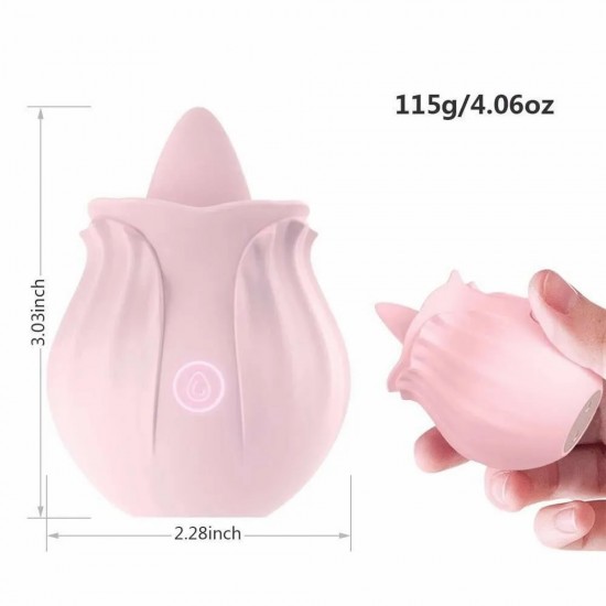 Pink Rose Toy Tongue Vibrator